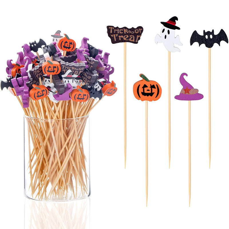 Centerpiece Stick - 50/100Pcs Halloween Party Toothpicks Disposable Bamboo