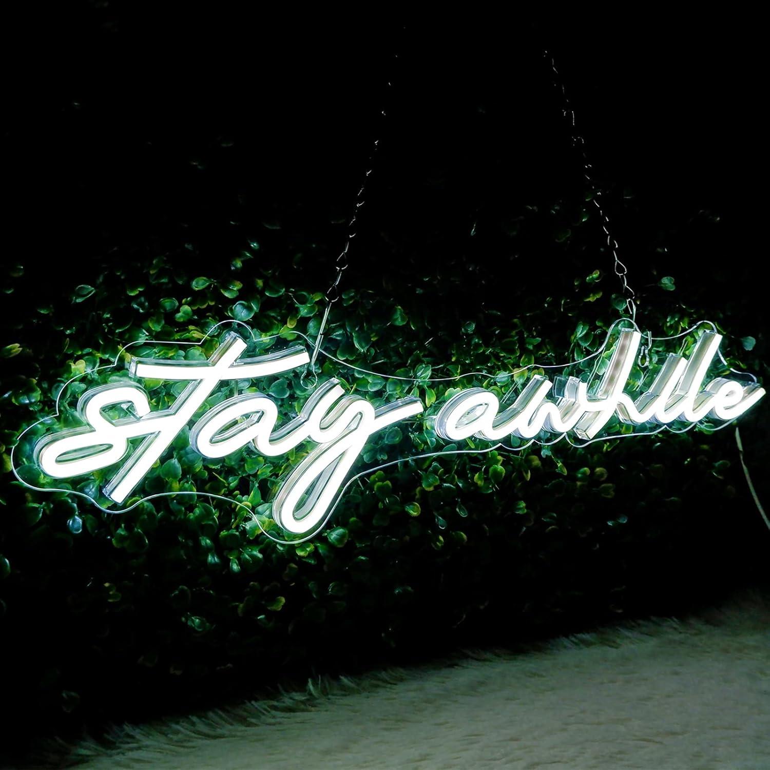 Neon Sign Party - Stay Awhile Neon Signs USB Dimmable