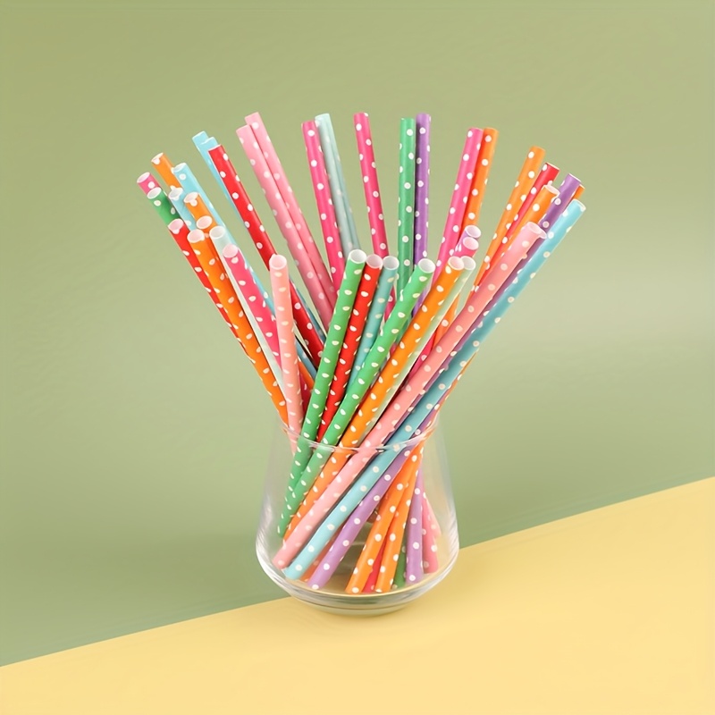 Paper Straw Color - 100pcs colorful disposable paper straws suitable