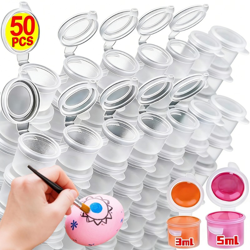 Plastic Cup 50Pcs - 10/30/50PCS Empty Paint Pots Mini Paint