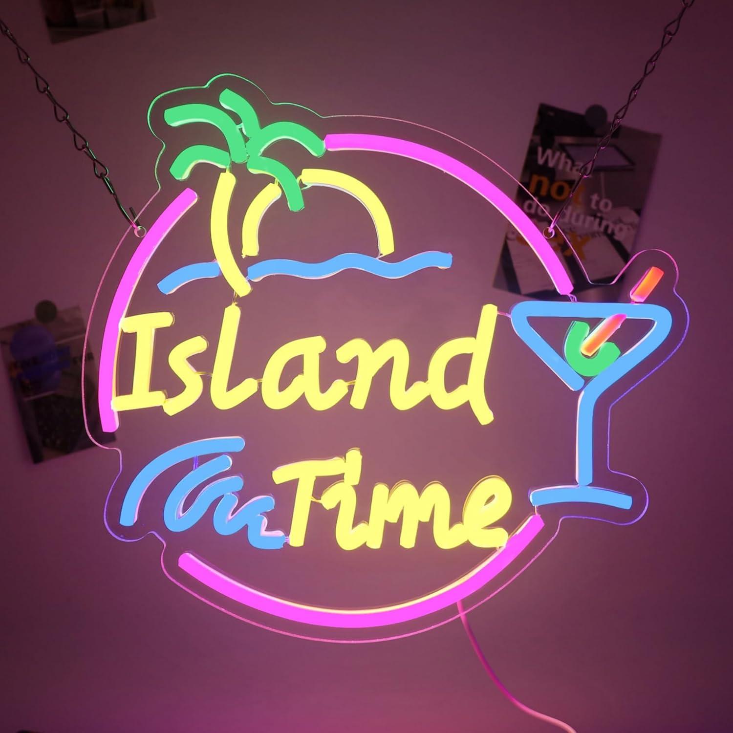 Neon Sign Party - Island Time Neon Sign LED Light