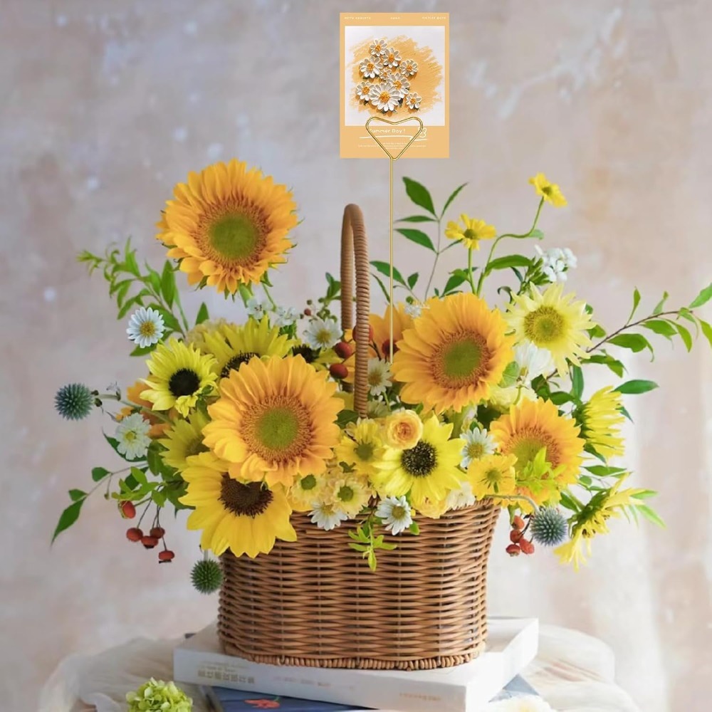 Centerpiece Stick - 40 Pcs Heart Shaped Metal Card