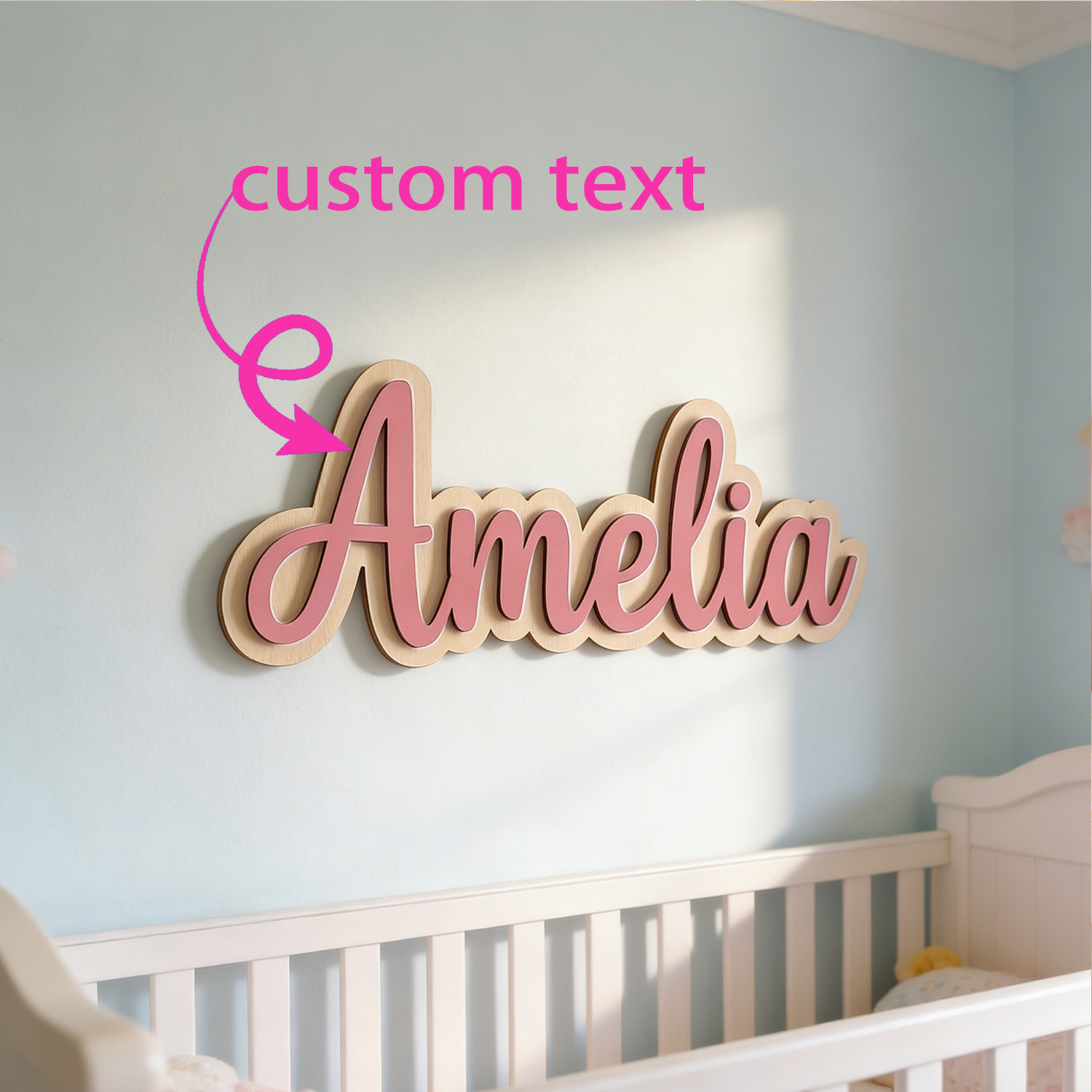 Eve Party - 1pc Customized Double-layer Wooden Surname Brand,