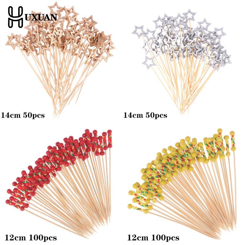 Centerpiece Stick - 50/100Pcs Star Disposable Bamboo Skewers Food