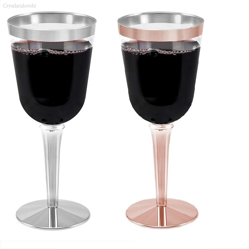 Plastic Cup 50Pcs - 25pcs-50pcs Clear Hard Plastic Fancy Wine