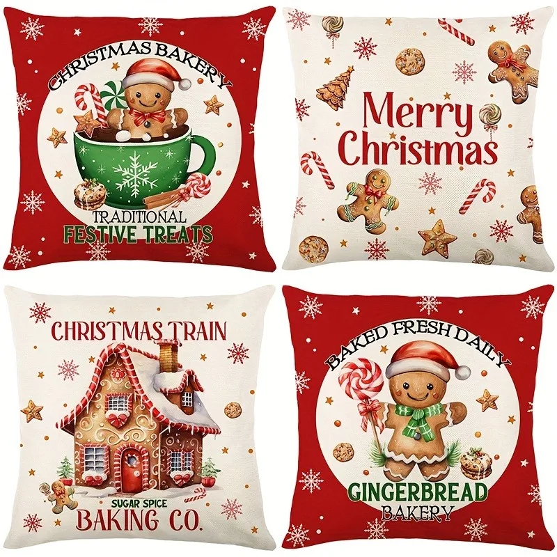 Cotton Candy Cone - Christmas Decoration Pillowcase Gingerbread Man Candy