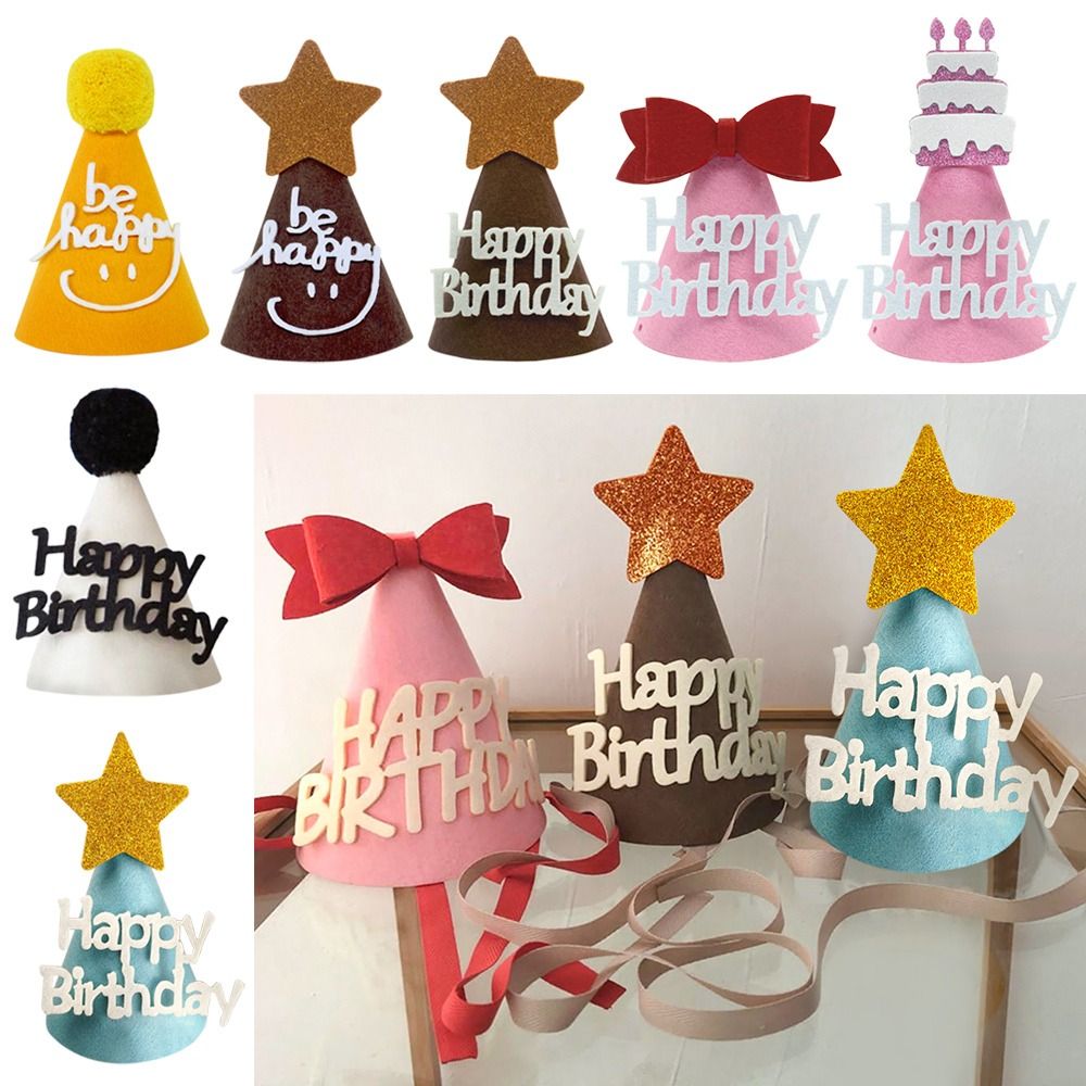 Party Hat Cone - Cute Happy Birthday Headwear Cake ornament