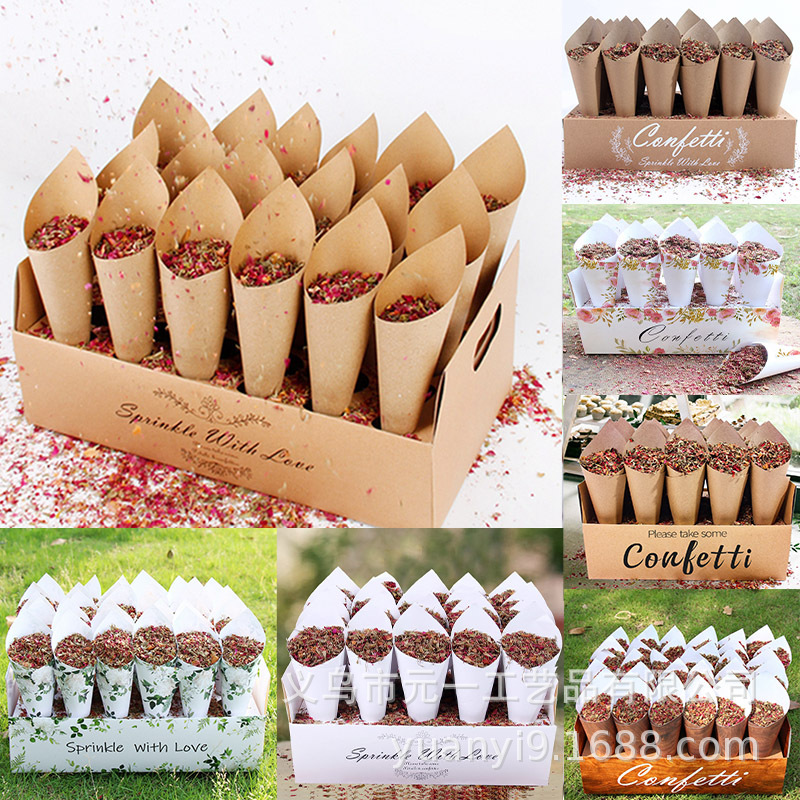 Cotton Candy Cone - Wedding Confetti Cone Stand Box 30pieces