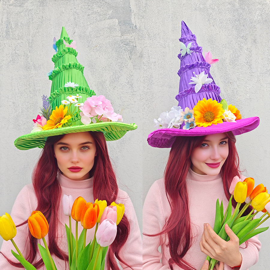 Party Hat Cone - Easter Witch Hat Magic Girl Hat