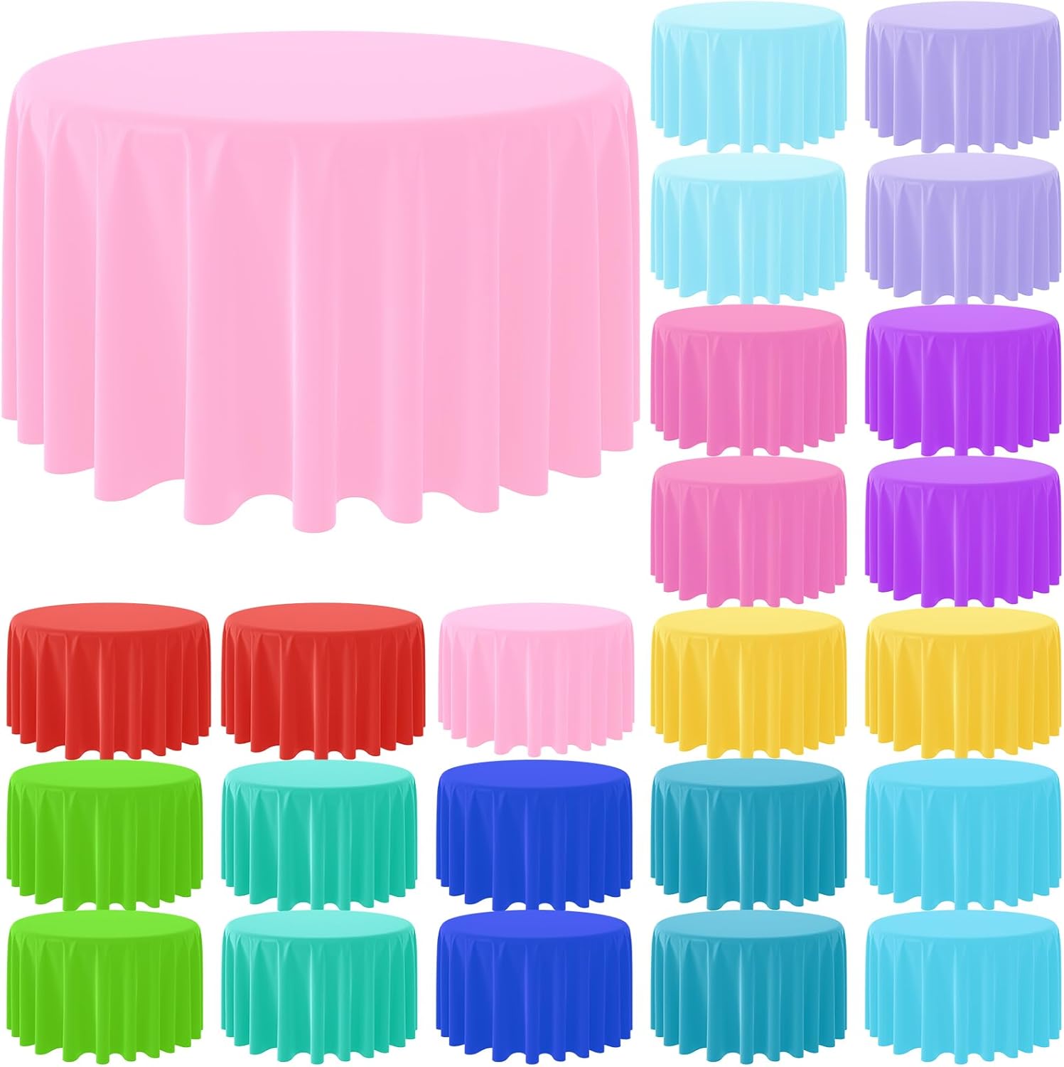 Table Cloth Disposable - Disposable Round Solid Color Table Cloth