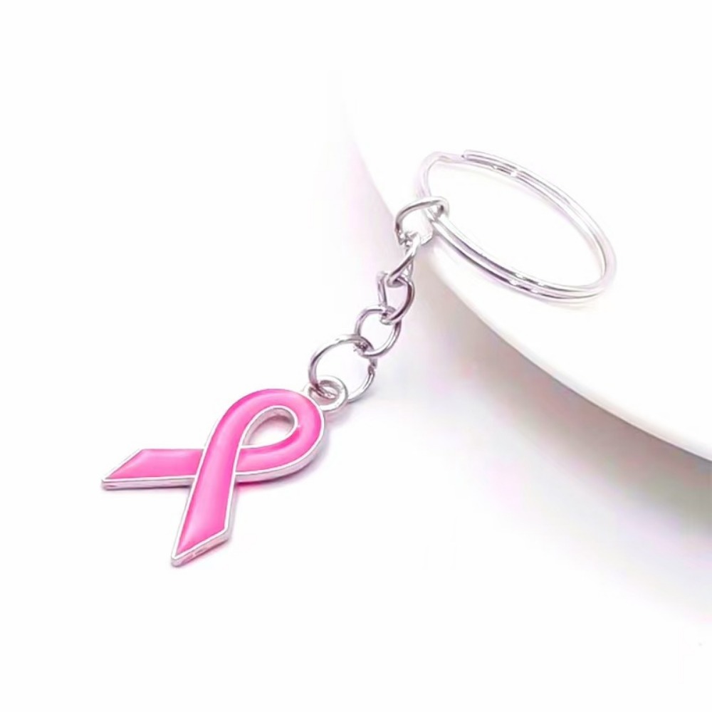 Event Support - 10-40Pcs Pink Ribbon Keychain, Hope Ribbon