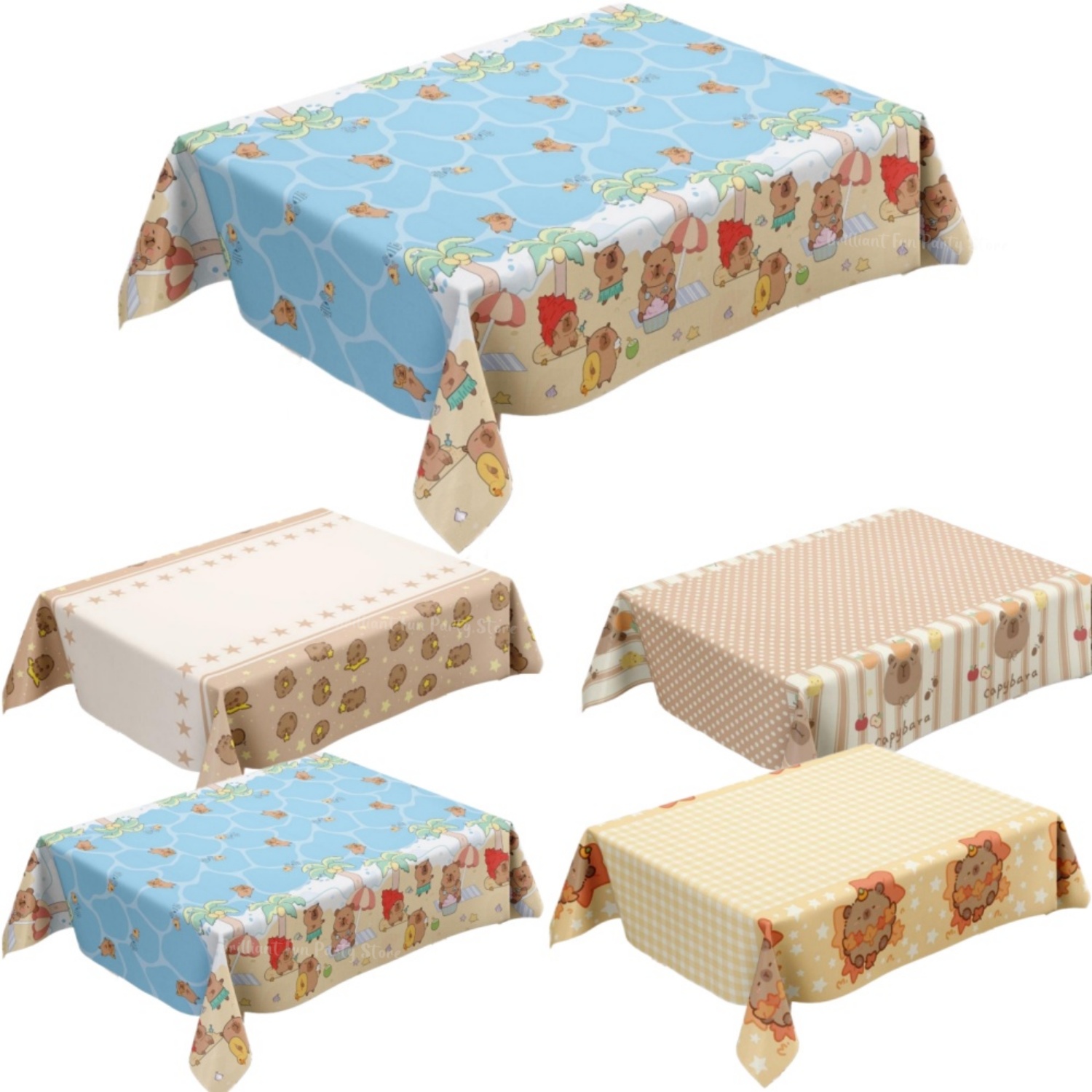 Table Cloth Disposable - Cute Capybara Tablecloth for Kids Birthday