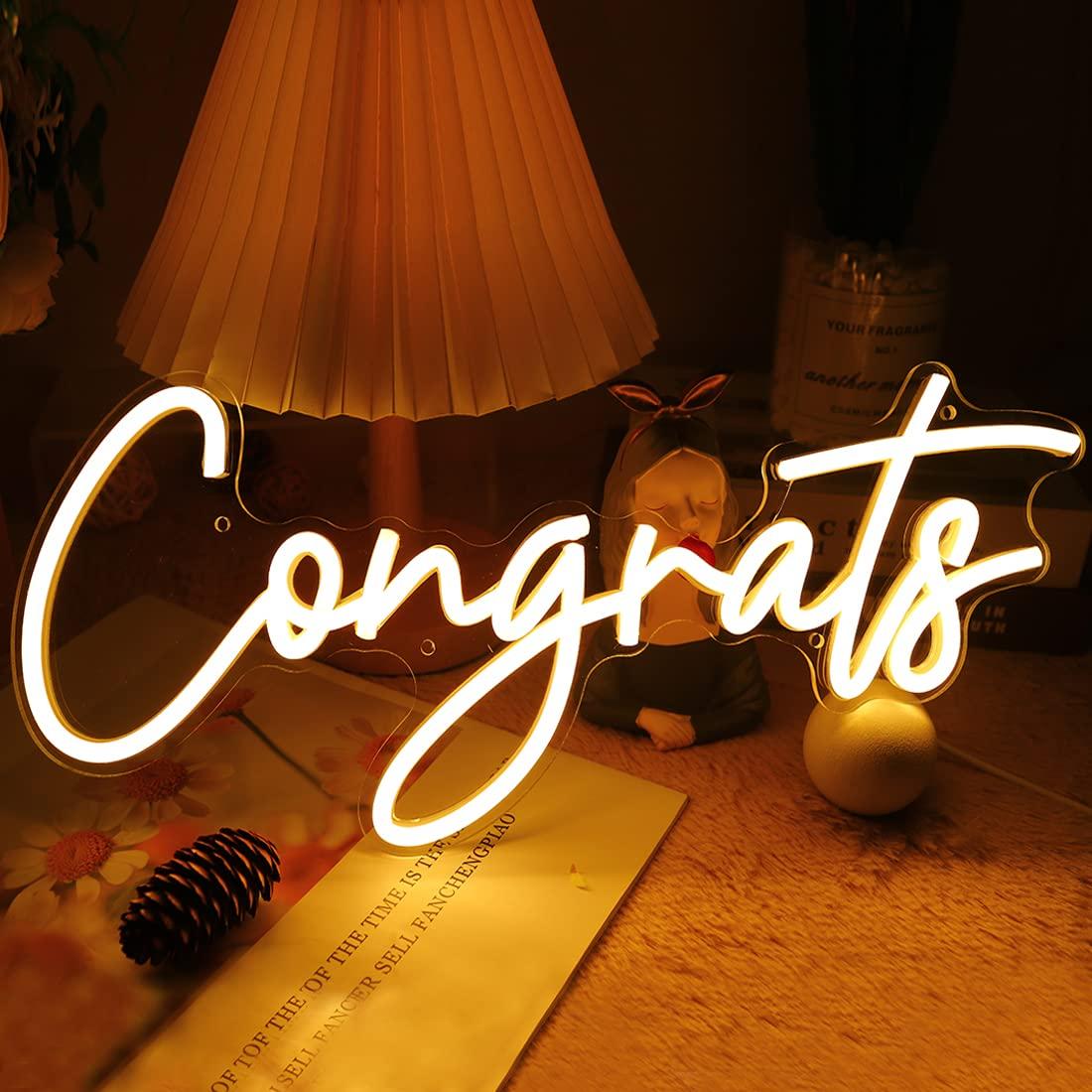 Congrats Neon Sign USB Dimmabl - Neon Sign Party review and price