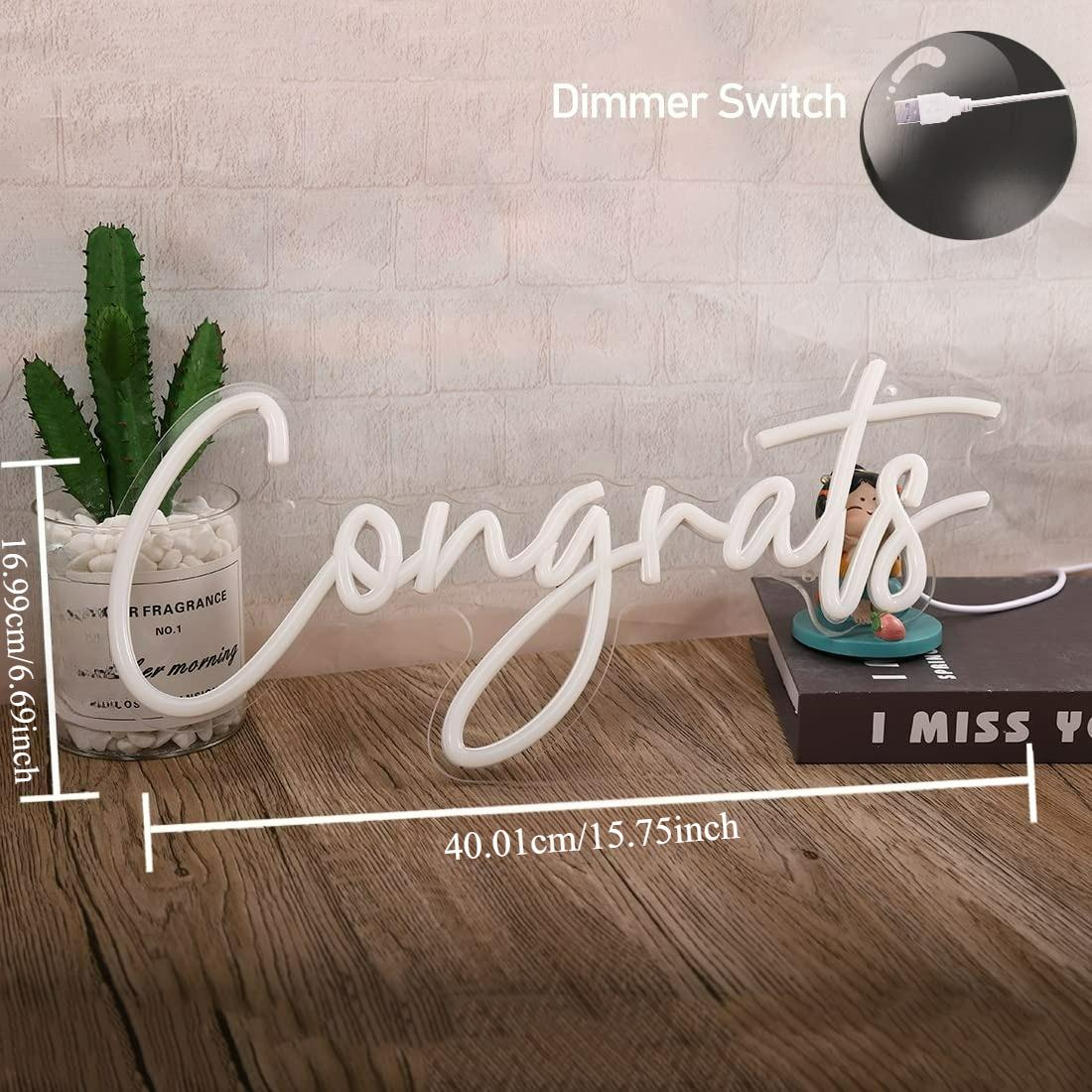 Congrats Neon Sign USB Dimmabl - Neon Sign Party review and price