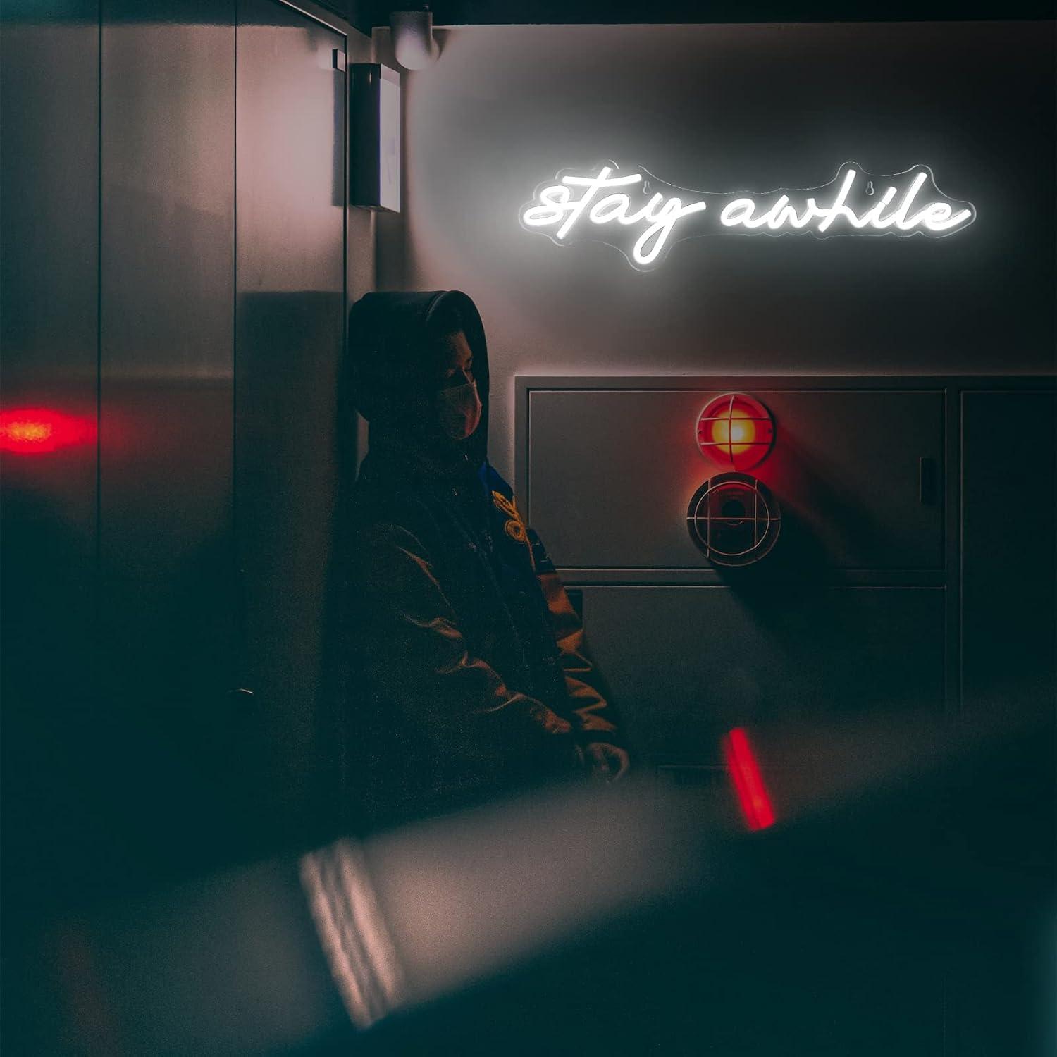 Stay Awhile Neon Signs USB Dim - Neon Sign Party review and price