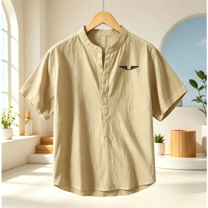 Men's cotton and linen Henley  - Event Support review and price