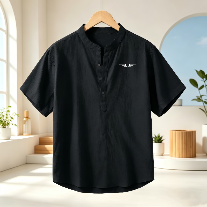 Men's cotton and linen Henley  - Event Support review and price