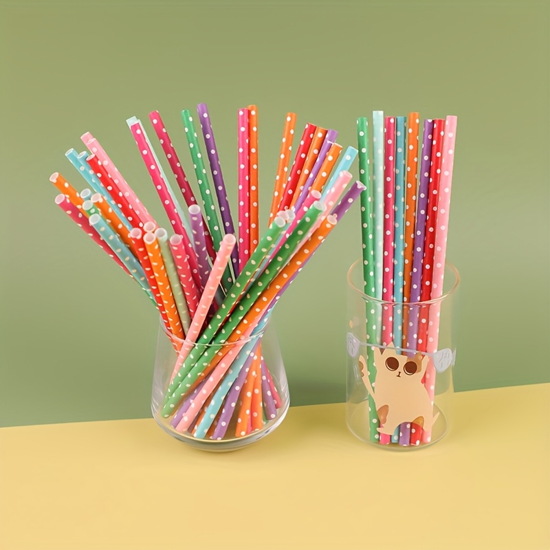 100pcs colorful disposable pap - Paper Straw Color review and price