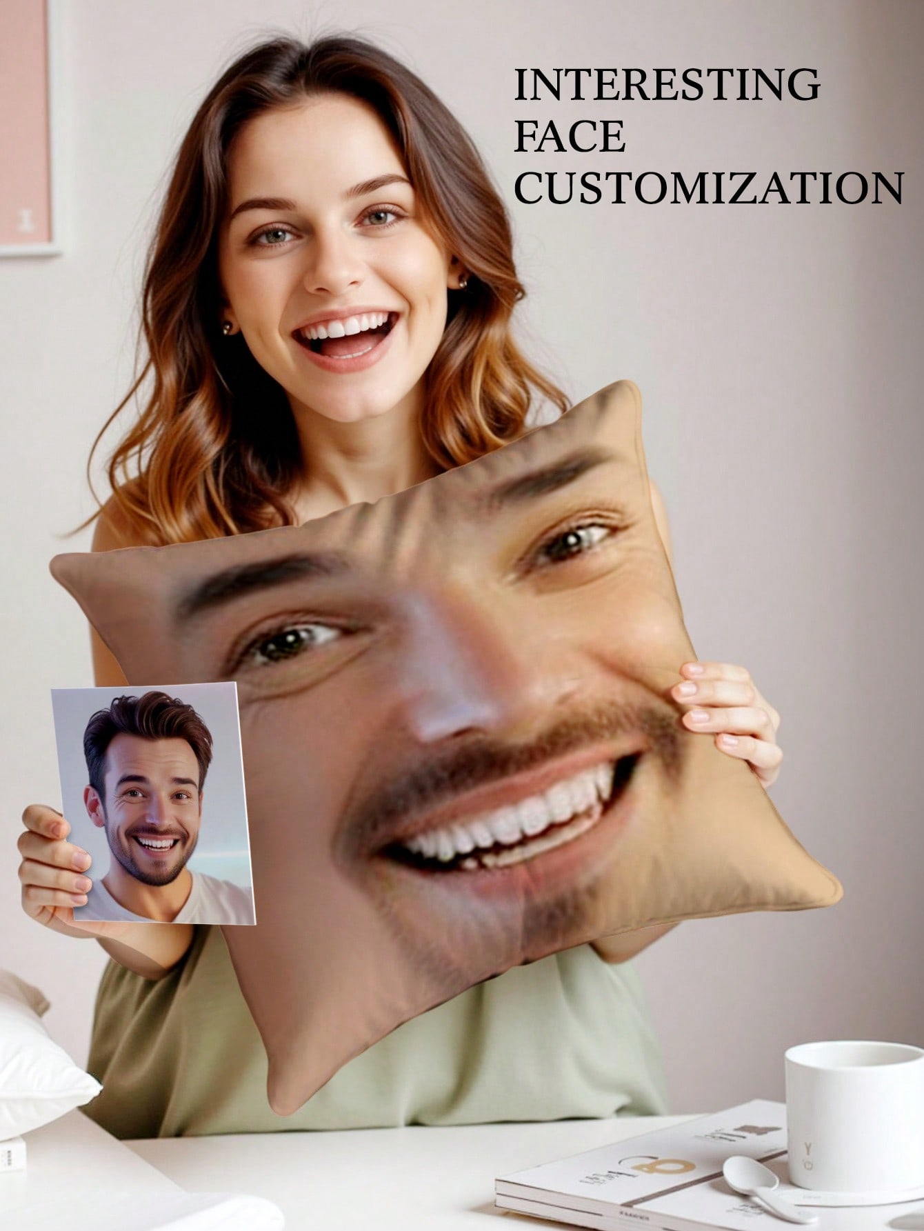 1pc Custom Face Square Pillow  - Eve Party review and price