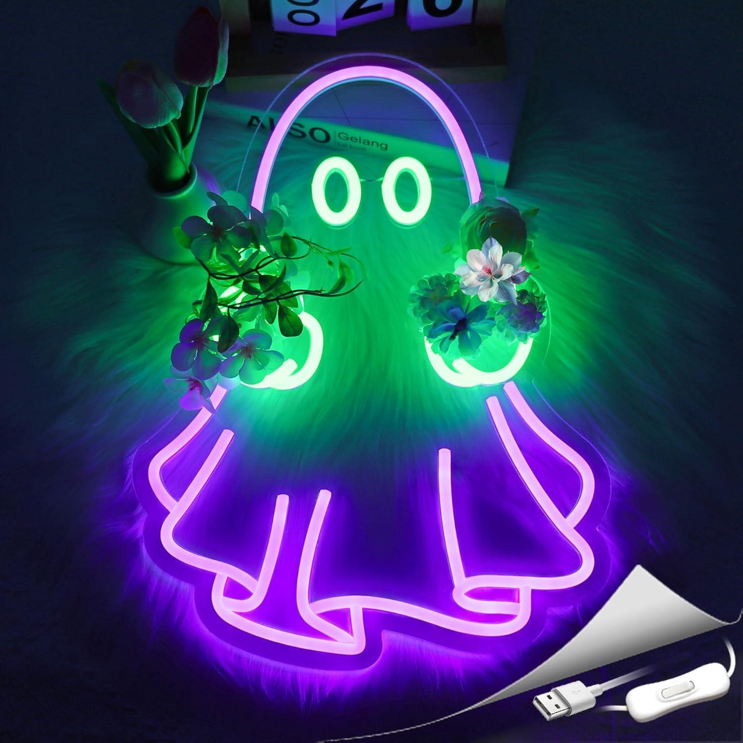 Ghost Neon Sign USB Powered LE - Neon Sign Party review and price