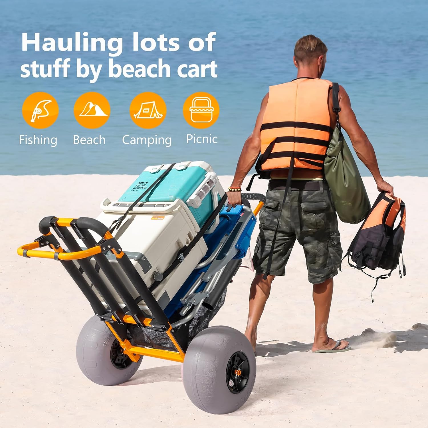 Bonnlo Beach Fishing Cart, Bea - Balloon Pump Hand review and price