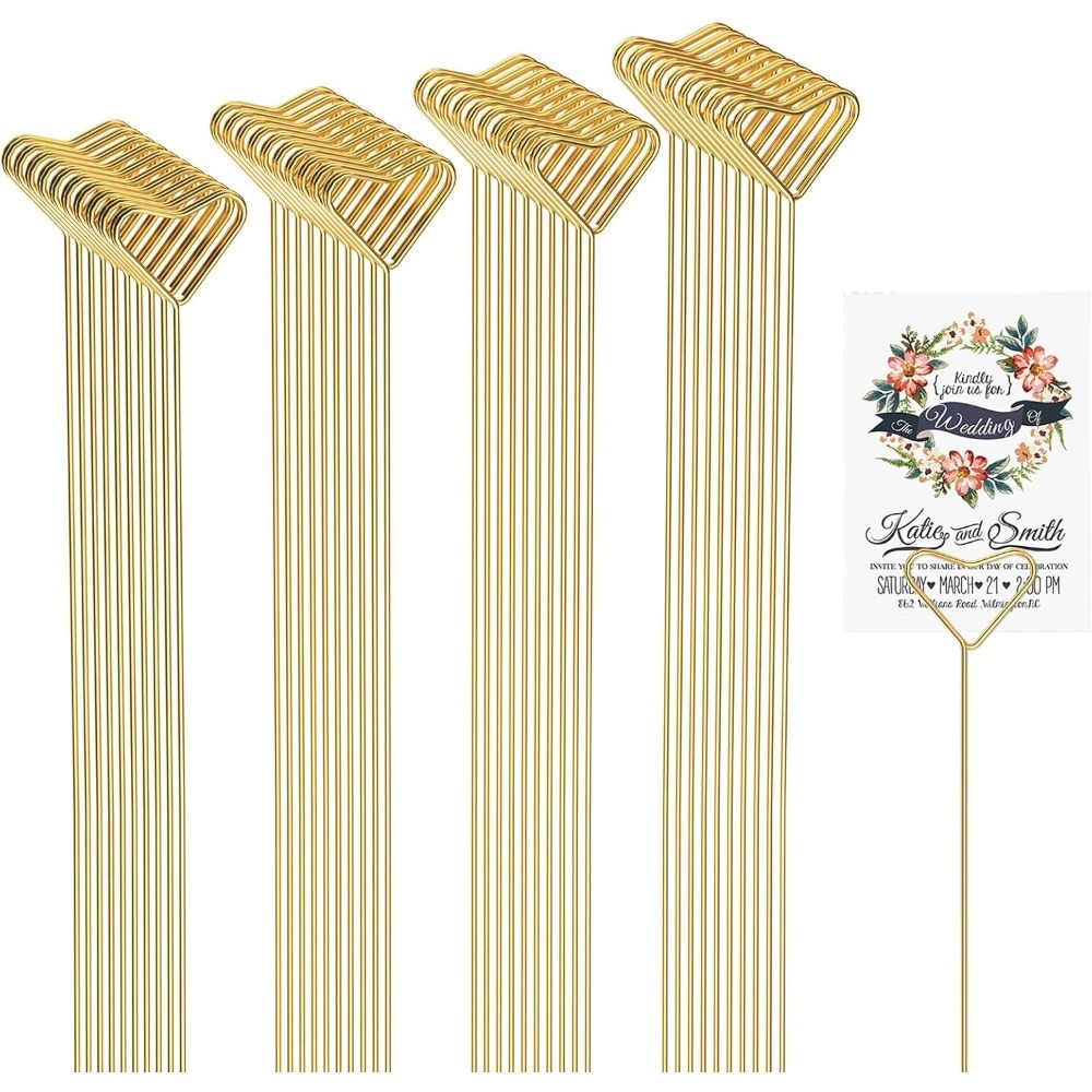 40 Pcs Heart Shaped Metal Card - Centerpiece Stick review and price