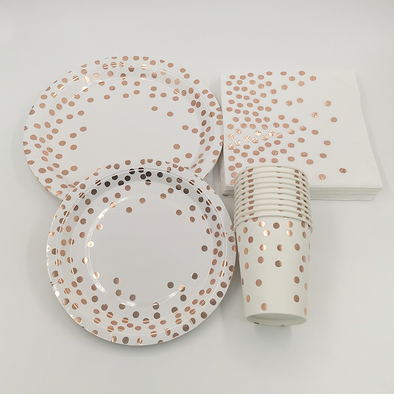 Rose Gold Party Tableware Kit  - Paper Straw Color review and price