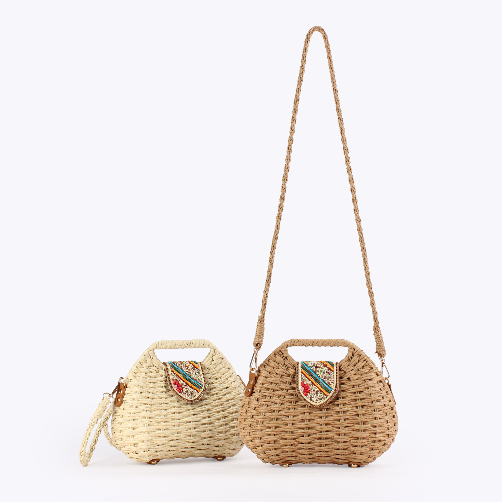 Color Beads Women Handbags Han - Paper Straw Color review and price