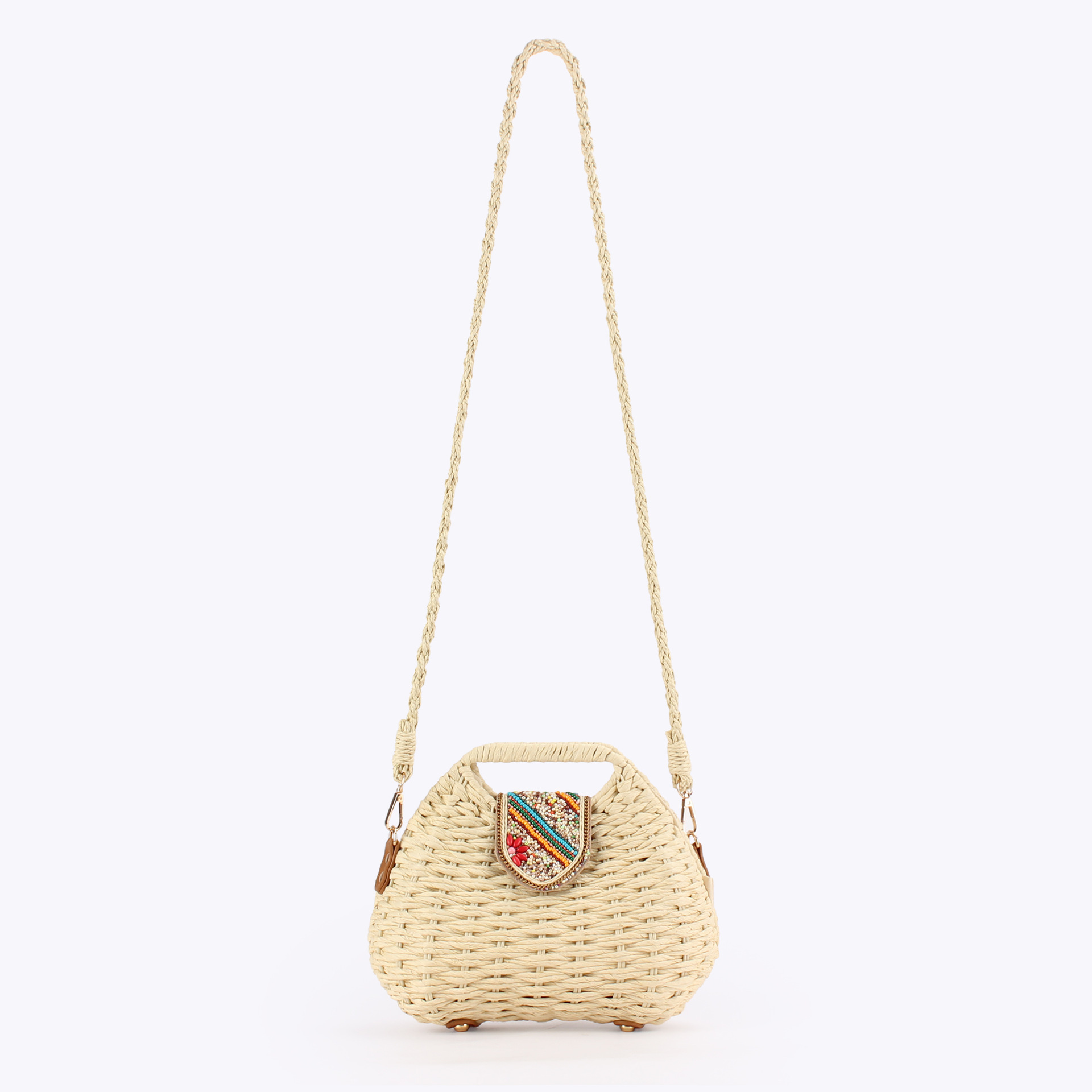 Color Beads Women Handbags Han - Paper Straw Color review and price