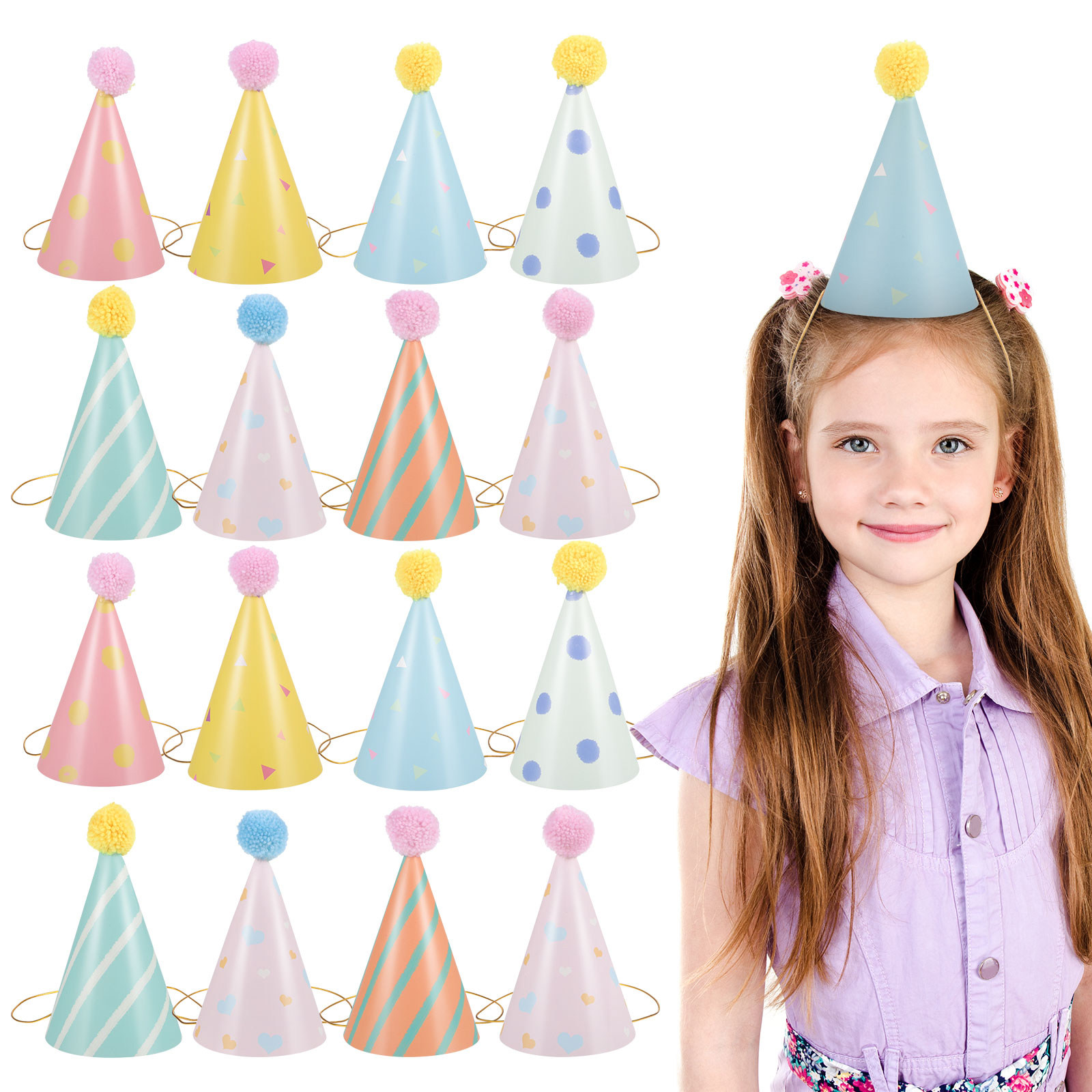 14Pcs Paper Birthday Hats for  - Party Hat Cone review and price