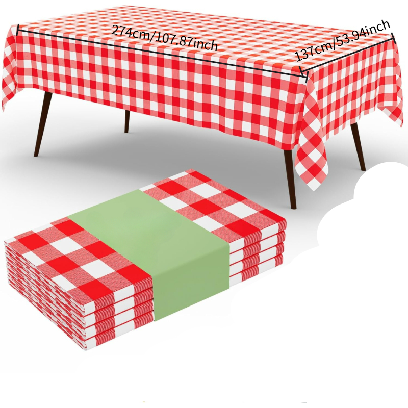 Rectangular Red White Checkere - Table Cloth Disposable review and price