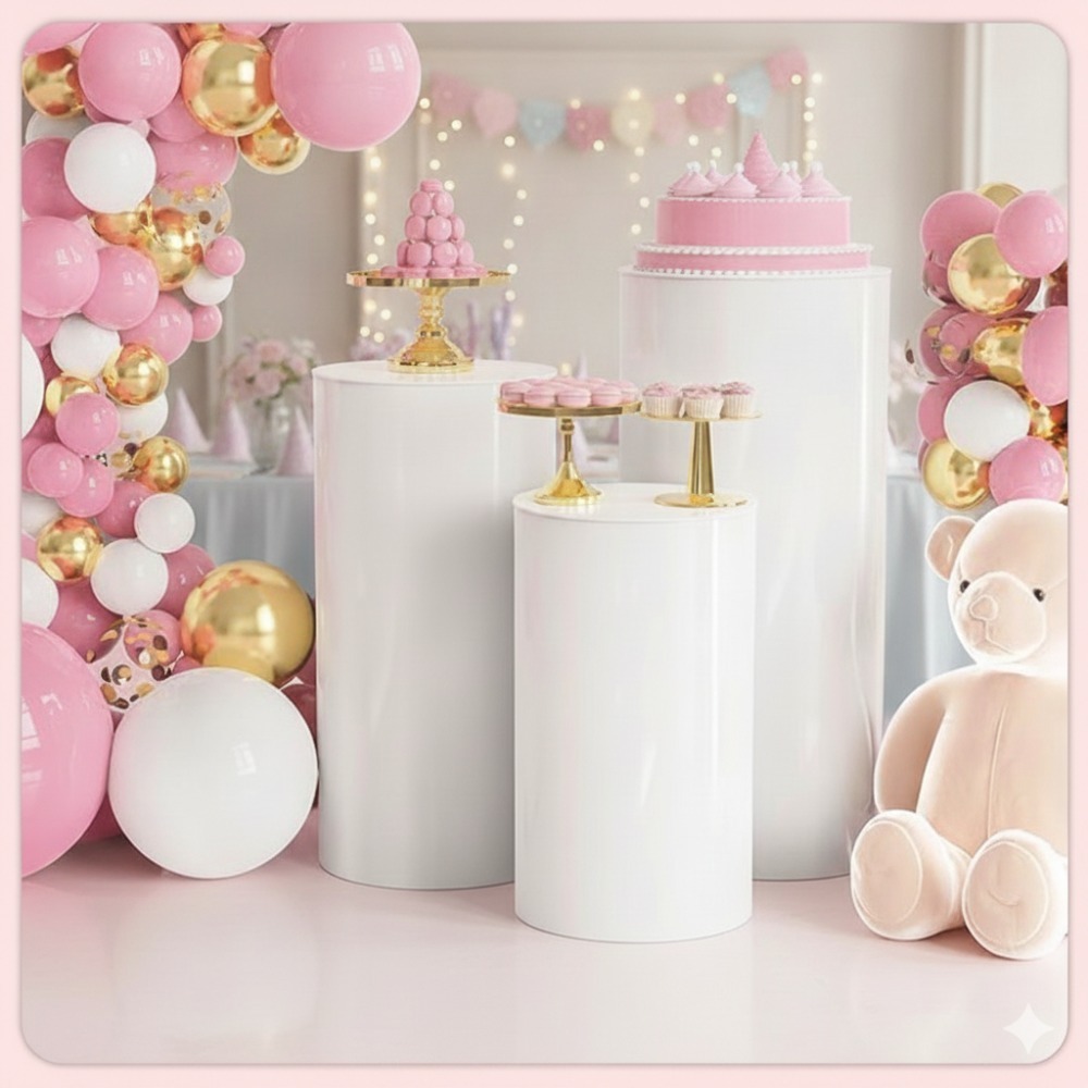 3/5Pcs White Cylinder Pedestal - Event Support review and price