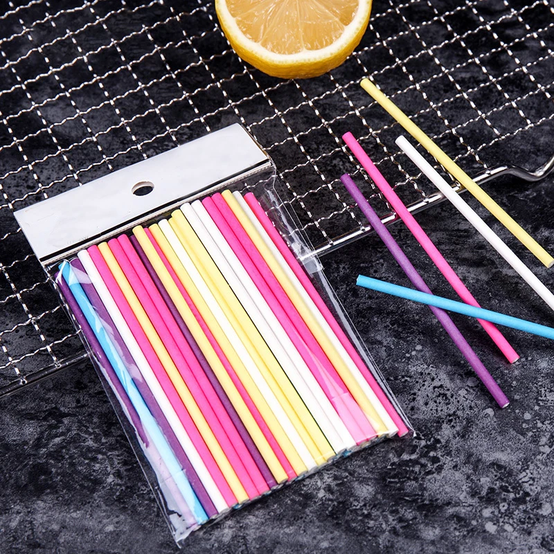 100Pcs/Lot Paper Lollipop Stic - Paper Straw Color review and price