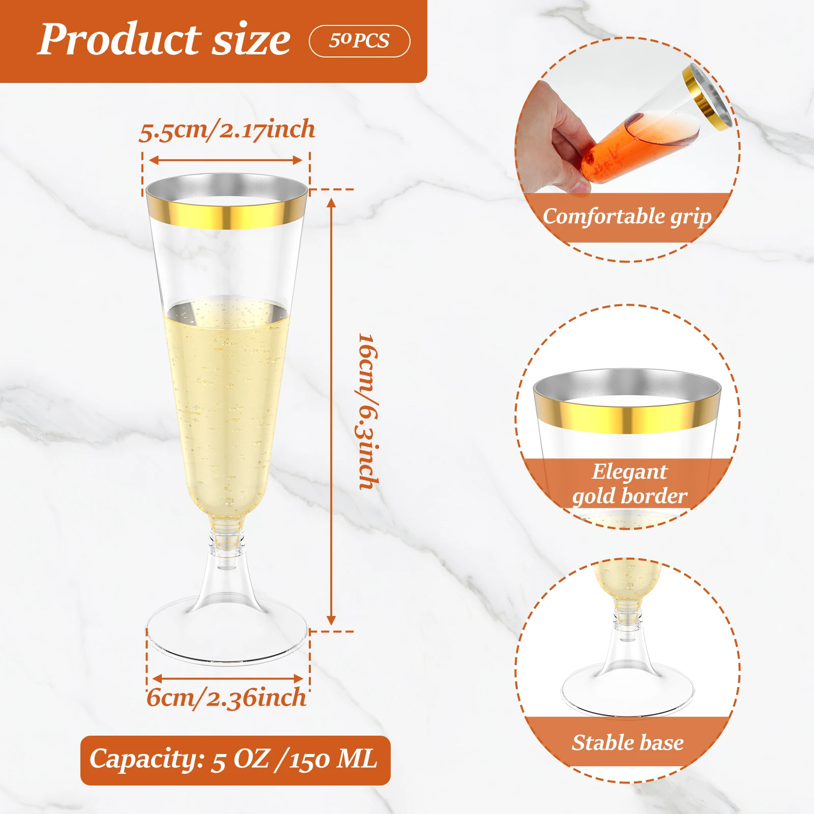 50Pcs Plastic Champagne Flutes - Plastic Cup 50Pcs review and price
