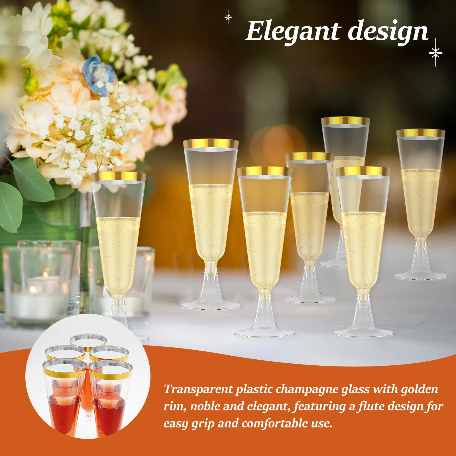 50Pcs Plastic Champagne Flutes - Plastic Cup 50Pcs review and price