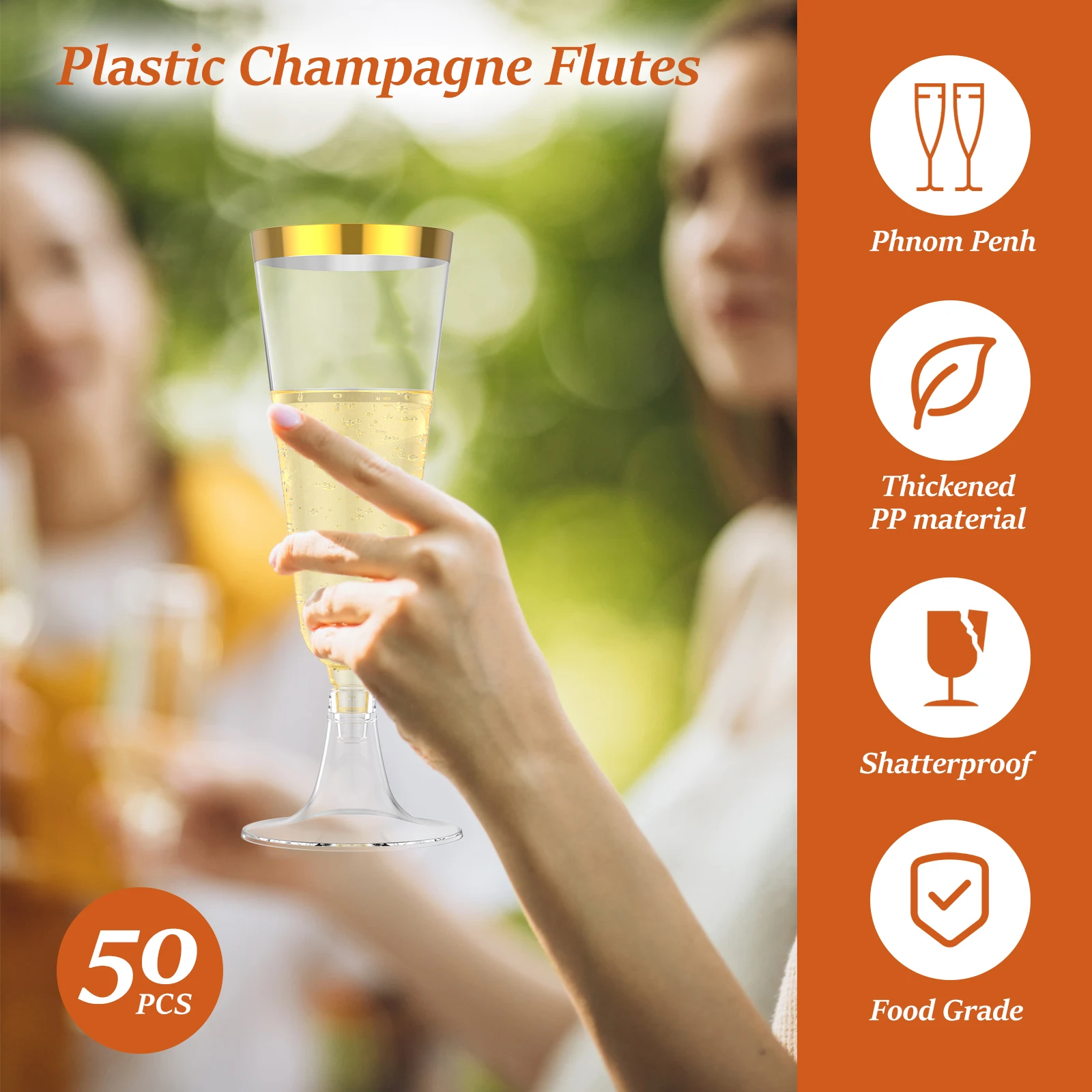 50Pcs Plastic Champagne Flutes - Plastic Cup 50Pcs review and price