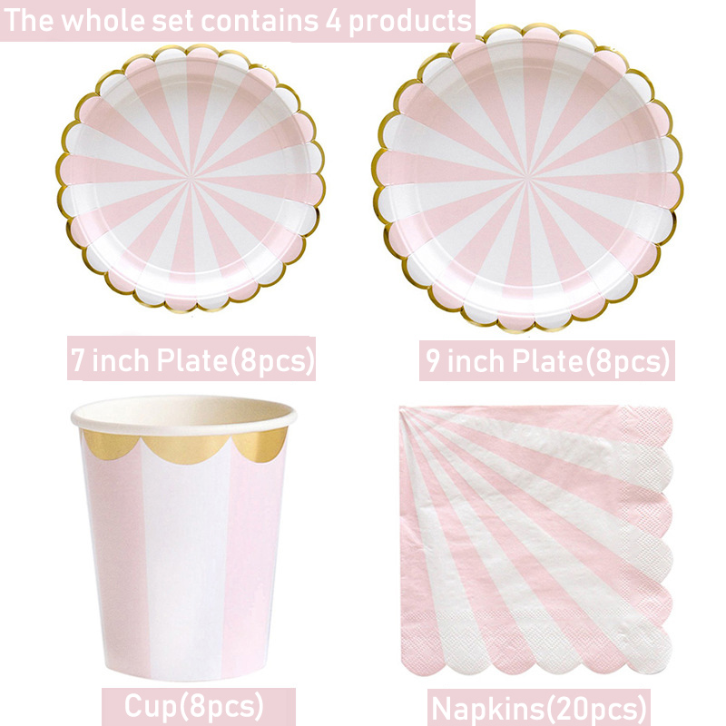 Striped Disposable Tableware P - Paper Straw Color review and price