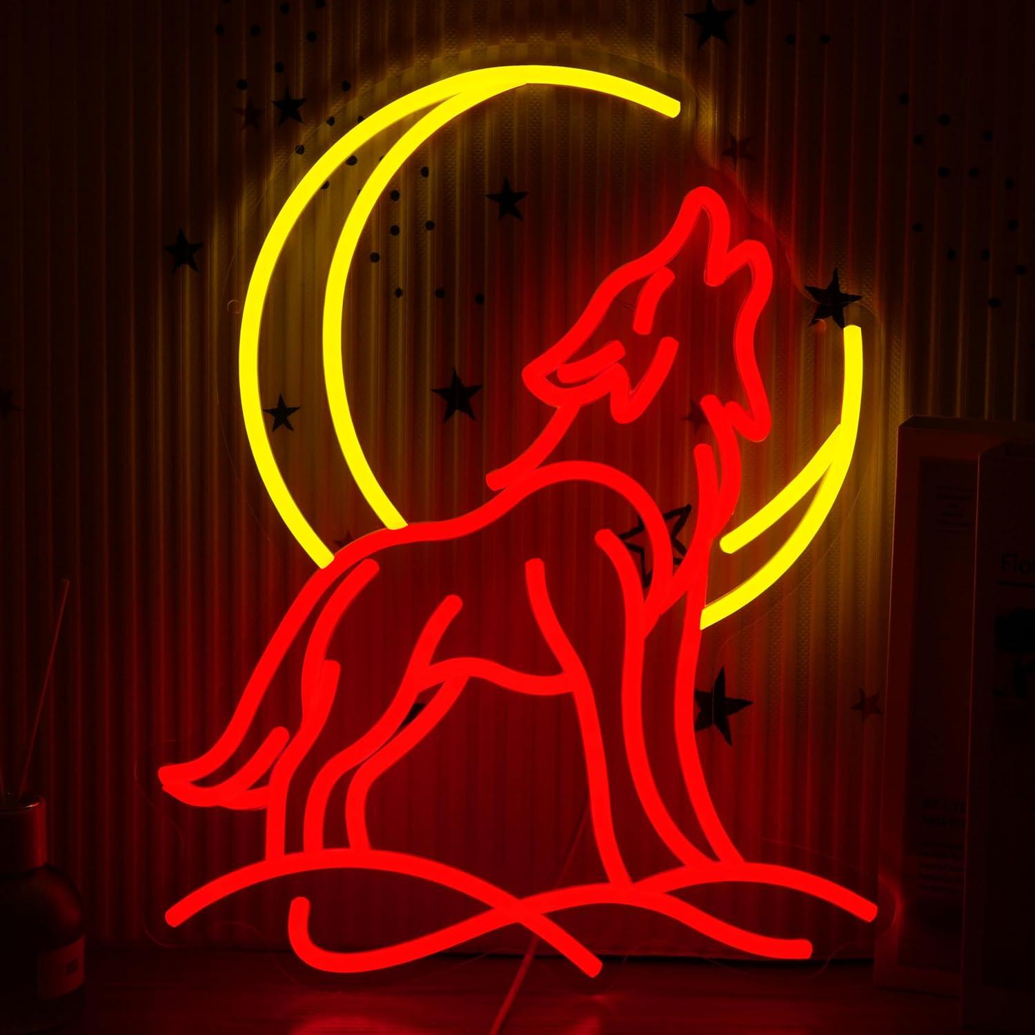 Howling Wolf Neon Sign Dimmabl - Neon Sign Party review and price