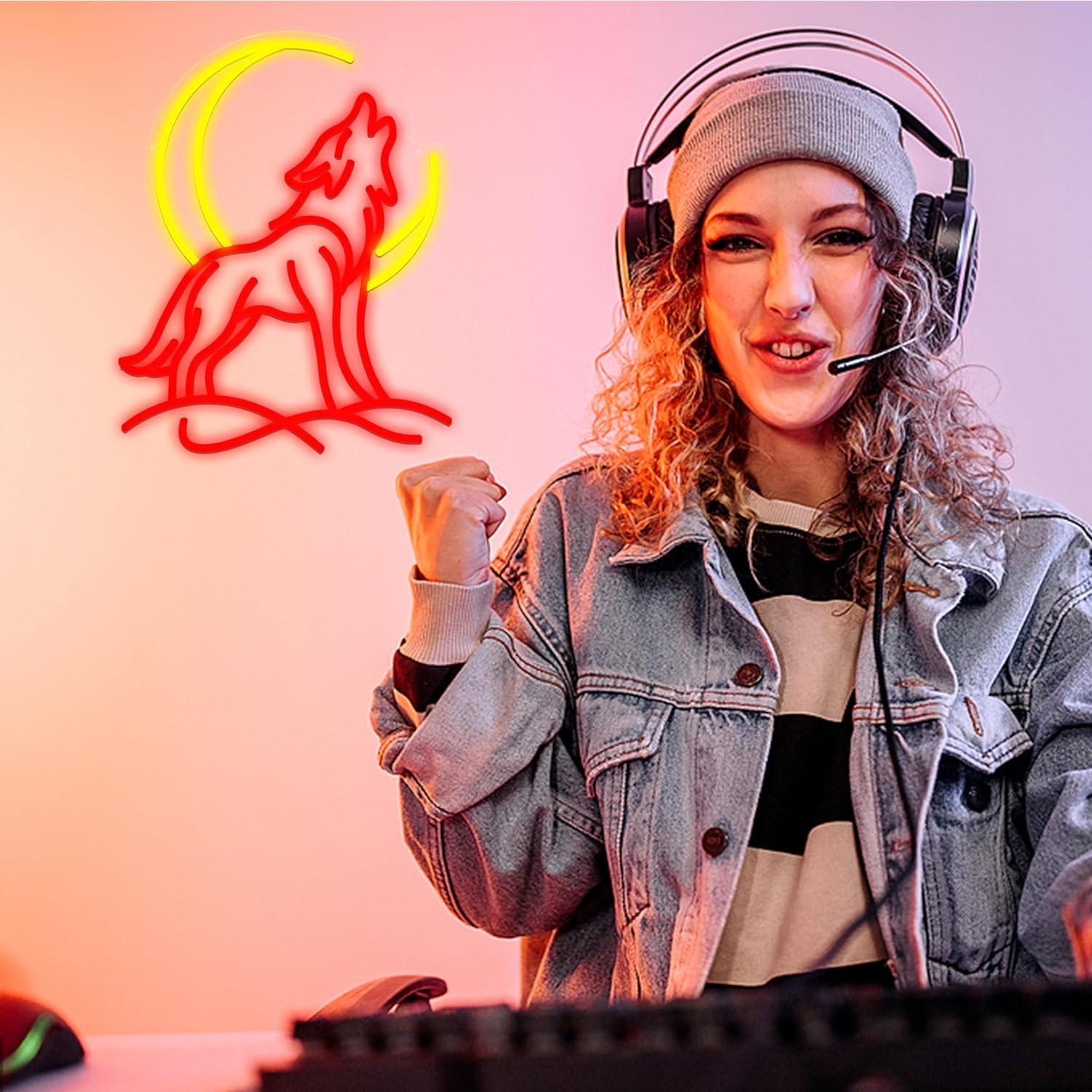 Howling Wolf Neon Sign Dimmabl - Neon Sign Party review and price